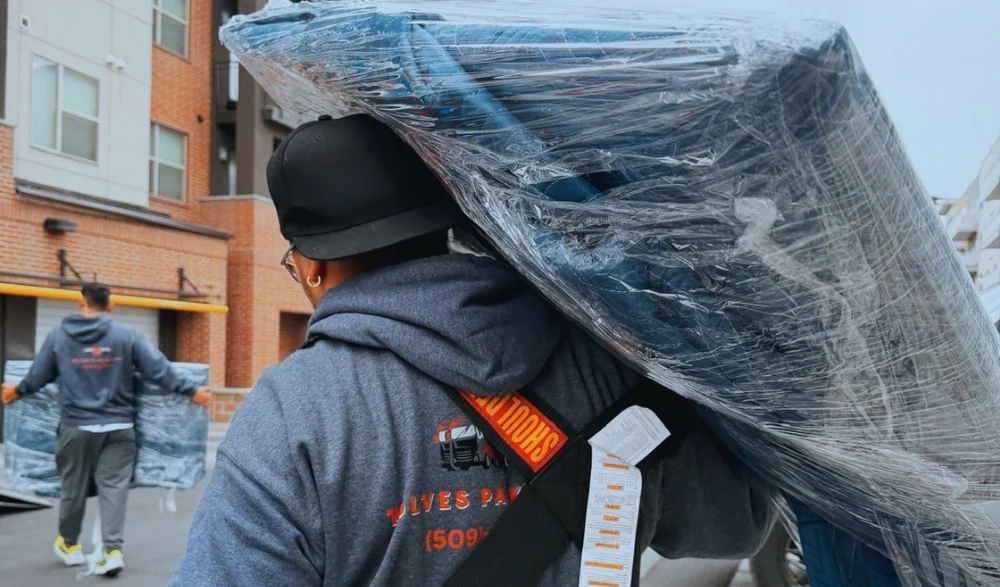 Moving labor crew loading a truck