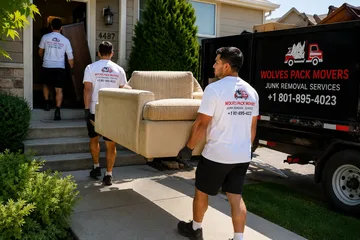 Junk removal crew hauling in Portland, Oregon