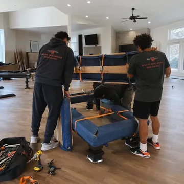 Hot tub movers loading a spa in the Portland, Oregon metro