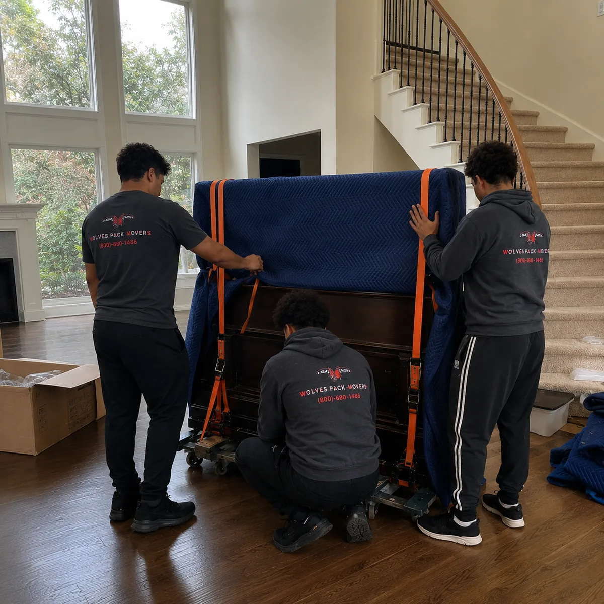 Piano movers Utah moving an upright piano