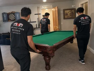 Indoor pool table moving service by Utah movers