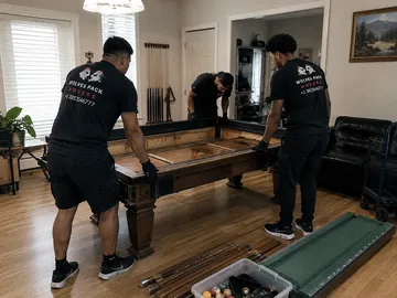 Pool table frame disassembly by Utah movers
