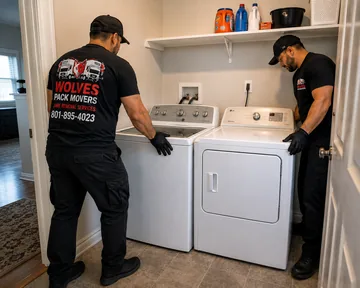 Washer and dryer removal from a Utah laundry room