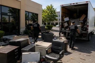 Commercial junk removal crew clearing an office in Utah