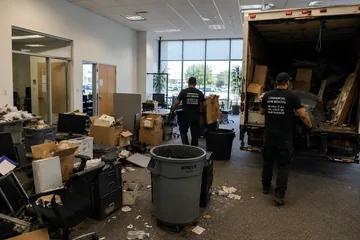 Warehouse junk loaded into a truck in Utah