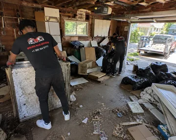 Garage junk removal during a Utah eviction cleanout