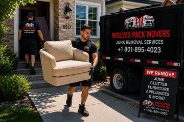 Junk removal near me — Utah crew hauling away junk
